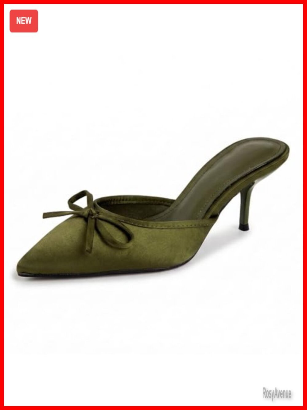 Satin Bow Pointed Toe Kitten Heel Mules Elegant Slip On Slingback Pumps